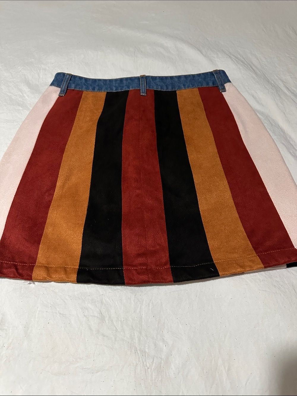 Forever 21 Striped A-Line Mini Skirt in Rust, Mustard, Black, Cream & Denim - Picture 5 of 5